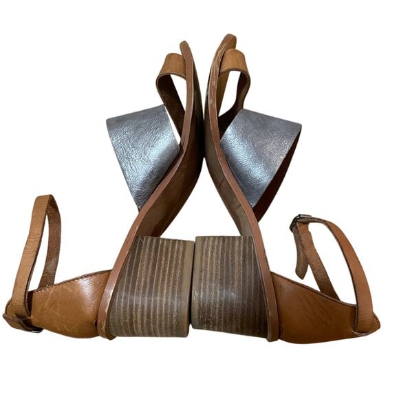 Madewell Brown and Silver Heeled Sandals - Picture 7 of 11